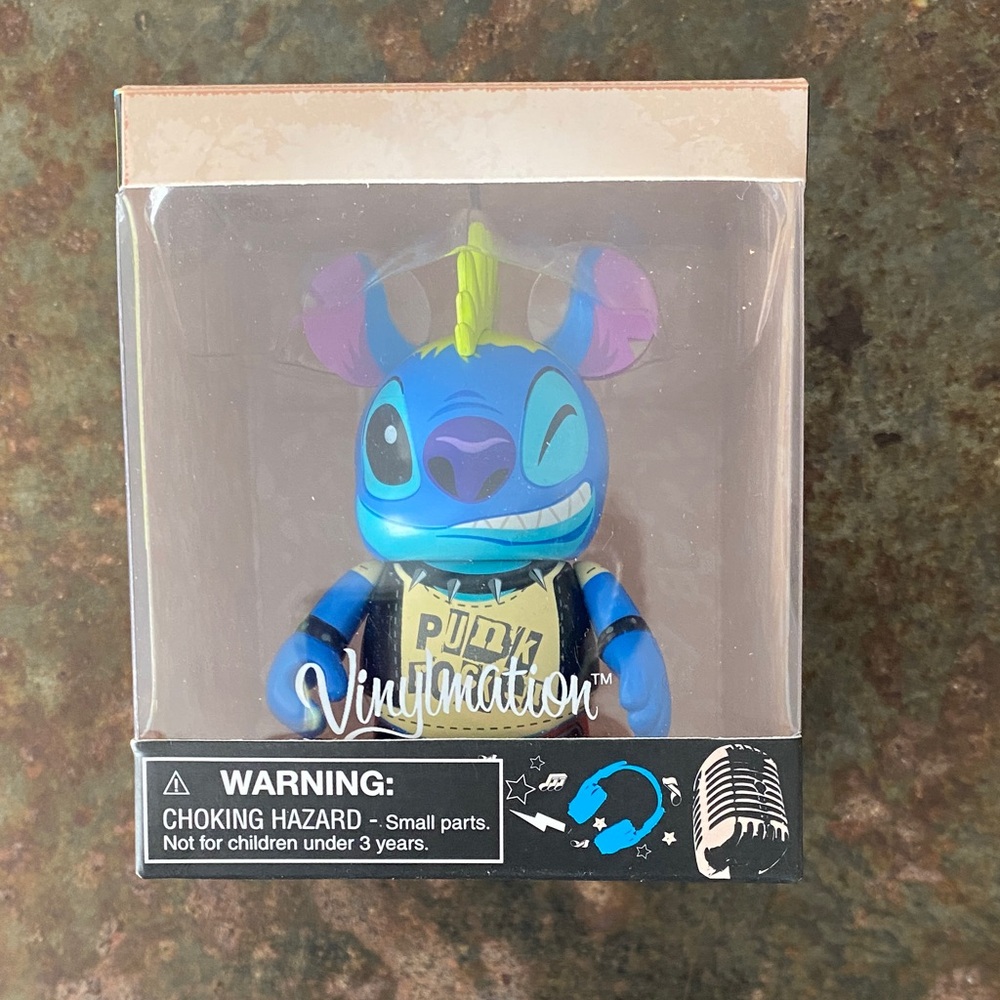 Vinylmation Tunes Disney Vinyl 3” Punk Rock Stitch Figure. Sealed Box